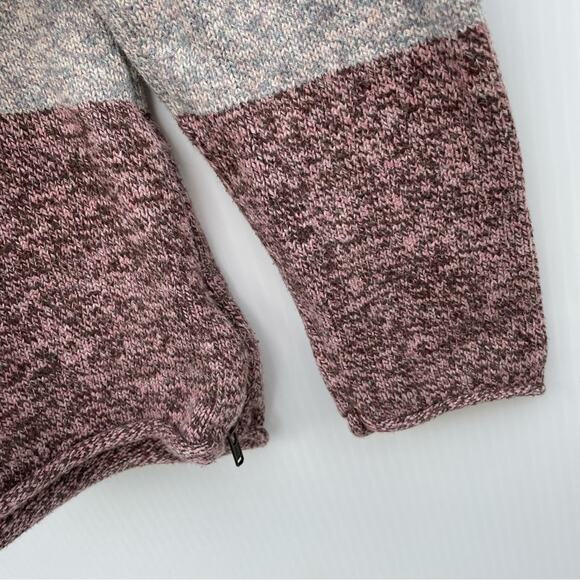 Prana womens Astrid sweater grey and pink side zip detail size Large - Picture 9 of 13